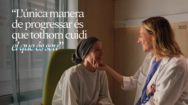 Text: L'única manera de progressar és que tothom cuidi el que és seu, amb 'el que és seu' ratllat.