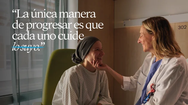 Texto: La única manera de progresar es que cada uno cuide lo suyo, con 'lo suyo' tachado.