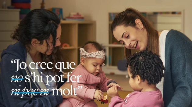 Text: Jo crec que no s'hi pot fer ni poc ni molt, amb 'no' i 'ni poc ni' ratllats.