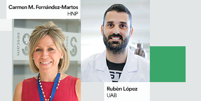 Carmen M. Fernández-Martos (HNP) y Rubèn López Vales (UAB)